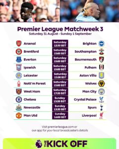 Premier League, Matchweek, Week 3